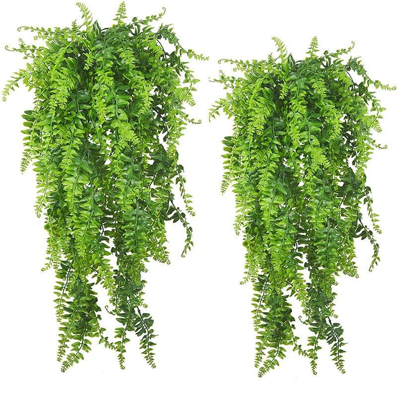 1-4Pcs Artificial Plants Vines Boston Fern Persian Rattan Greenery Ferns Ivy Set