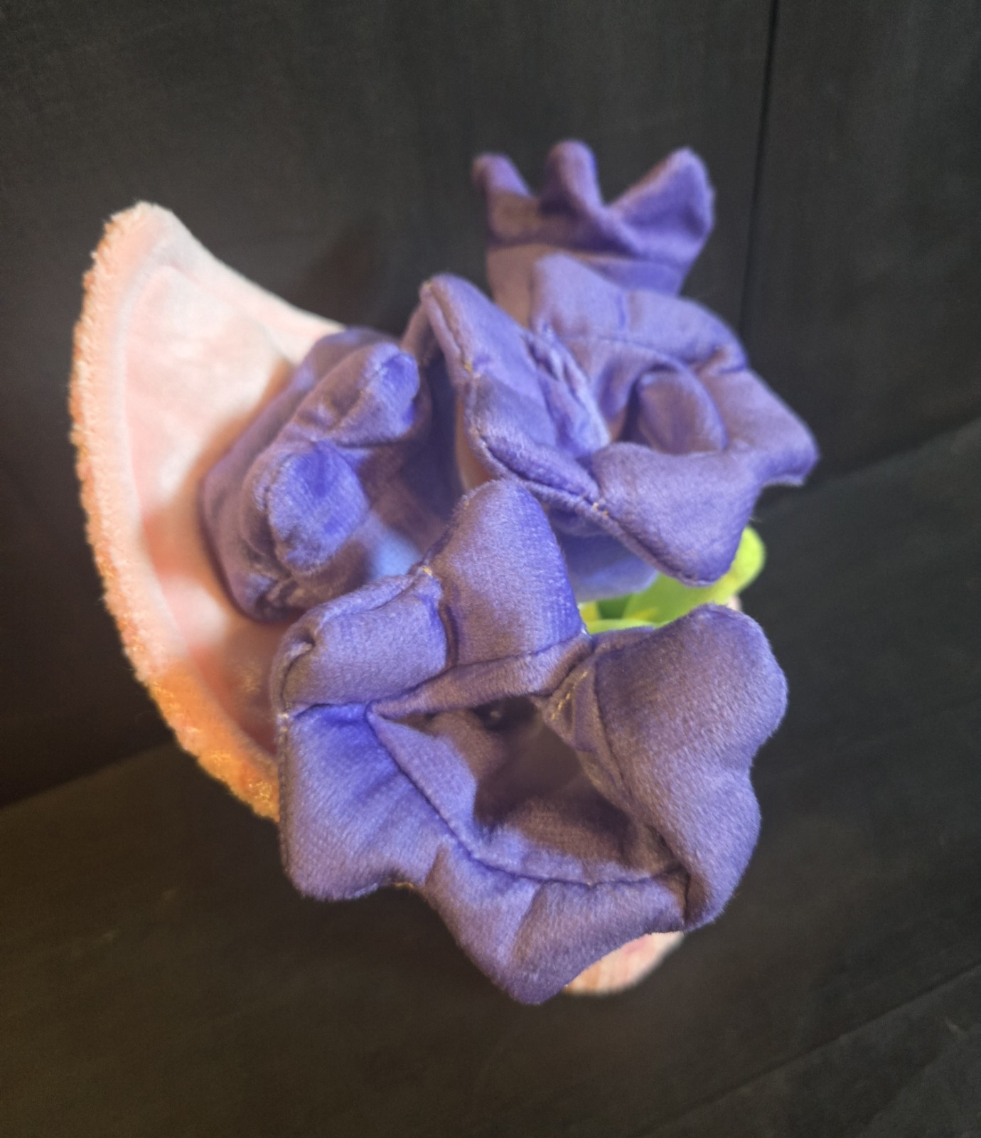 Amusables Bouquet of Flowers Plush Forever Bouquet Purple Blooms Pink Wrap Smile