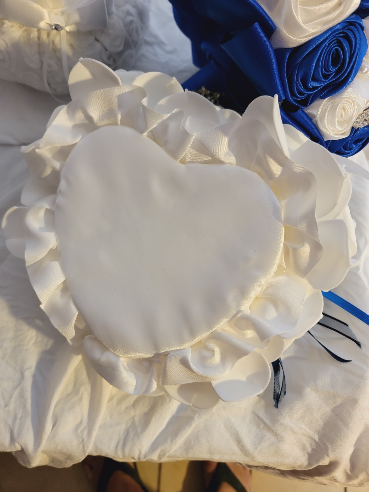 SET Bridal Wedding Bouquet Rhinestone Throw Toss Crystal Satin PLUS Flower Girl