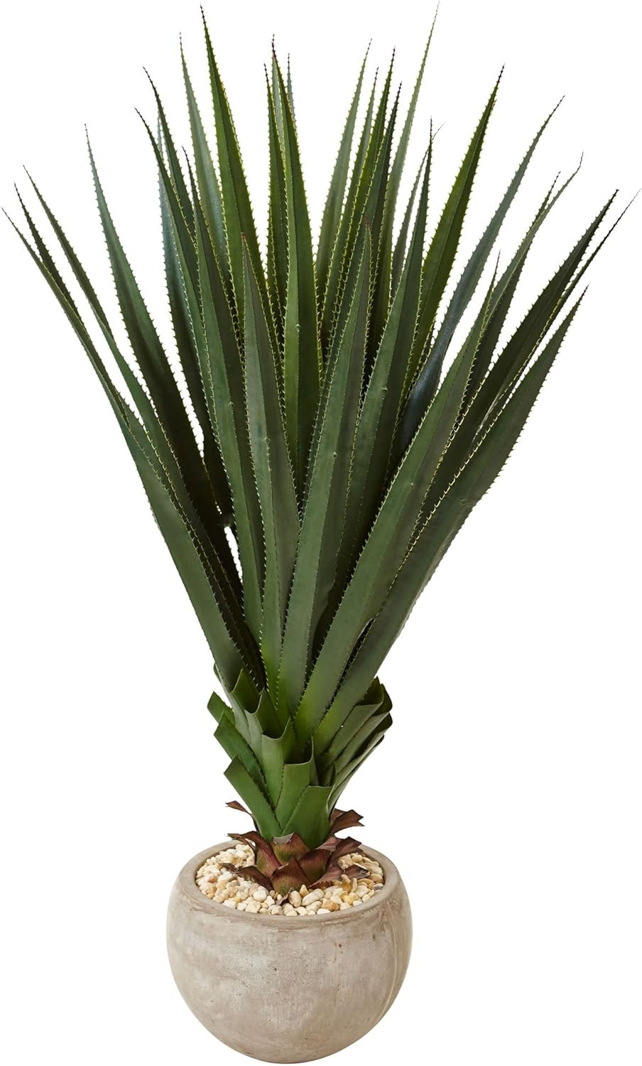 Spiked Agave Plant in Sand Bowl – Perfect for Indoor/Outdoor Decor