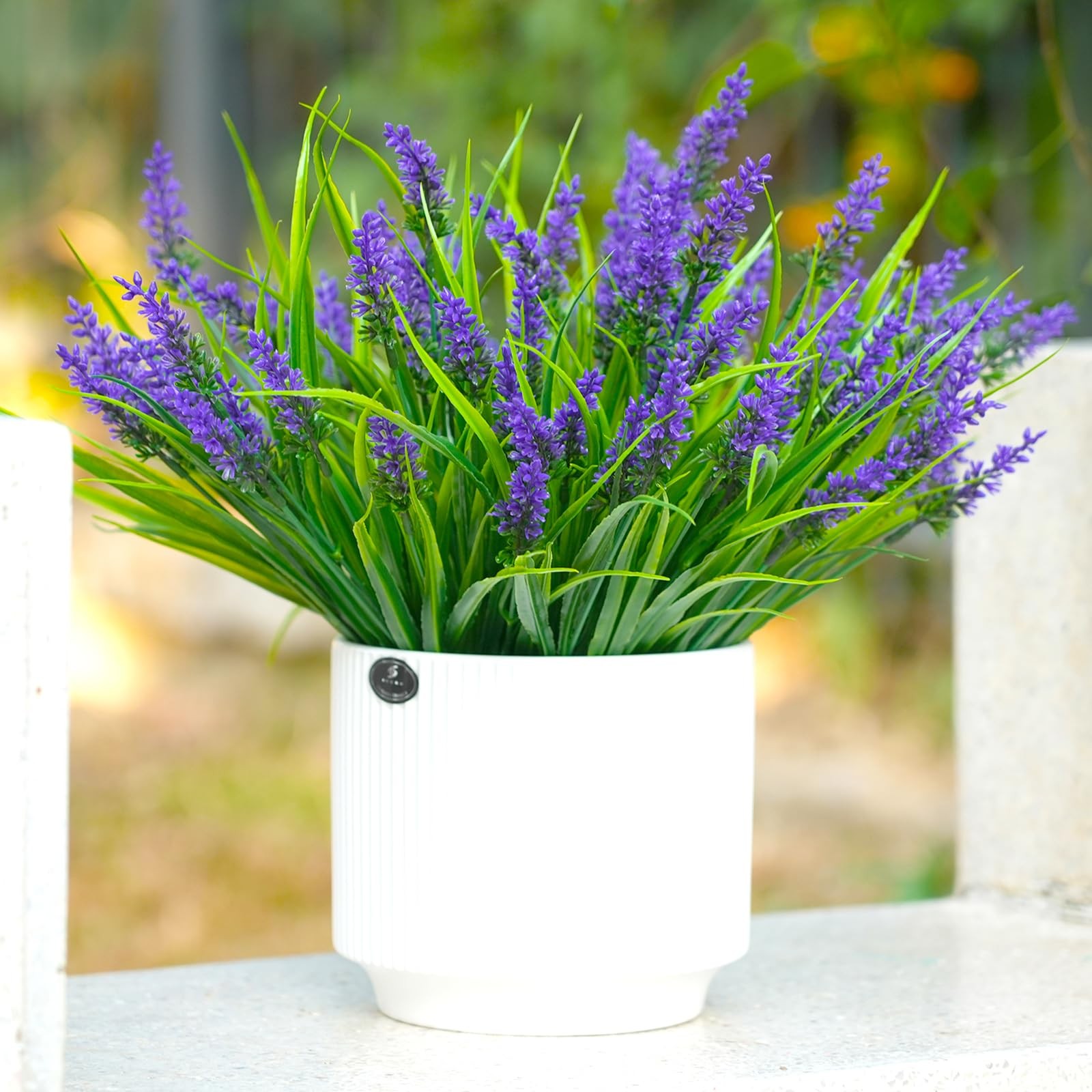 12 Bundles Artificial Lavender Plants Outdoor UV Resistant, Faux Monkey Grass…