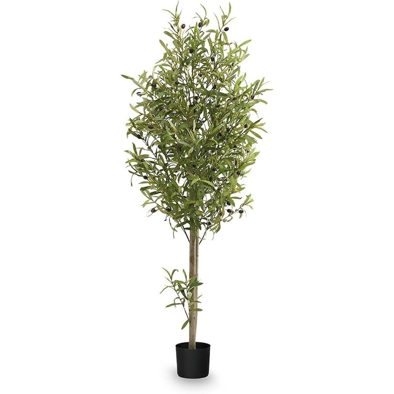 Artificial Tree Faux Plant Indoor Home Decor 60in Easy Setup Black Pot Included