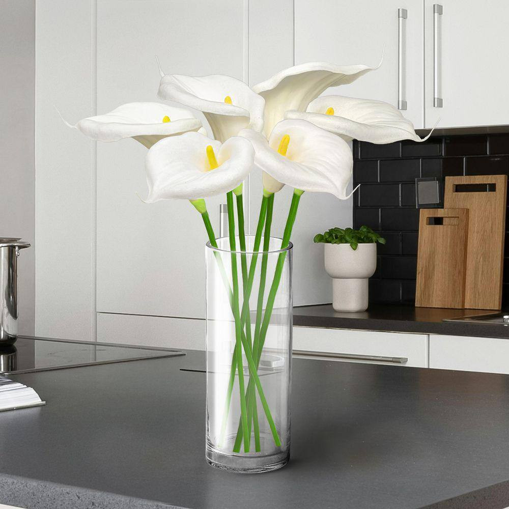 30 In. Cream White Artificial Calla Lily Flower Stem Spray (Set of 6)
