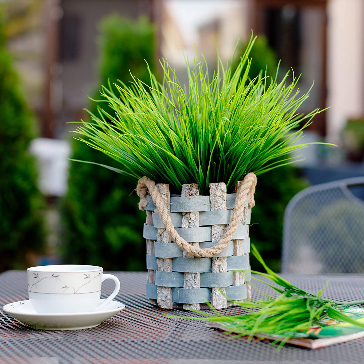 Artificial Wheat Fake Tall Grass 10 Bundles Outdoor Plants Greenery Flowers UV