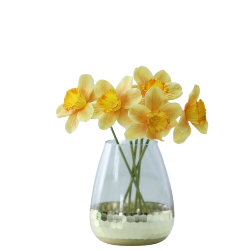 12 Stems Artificial Daffodil Flowers 16 Inch Faux Silk Daffodils Flowers Real…
