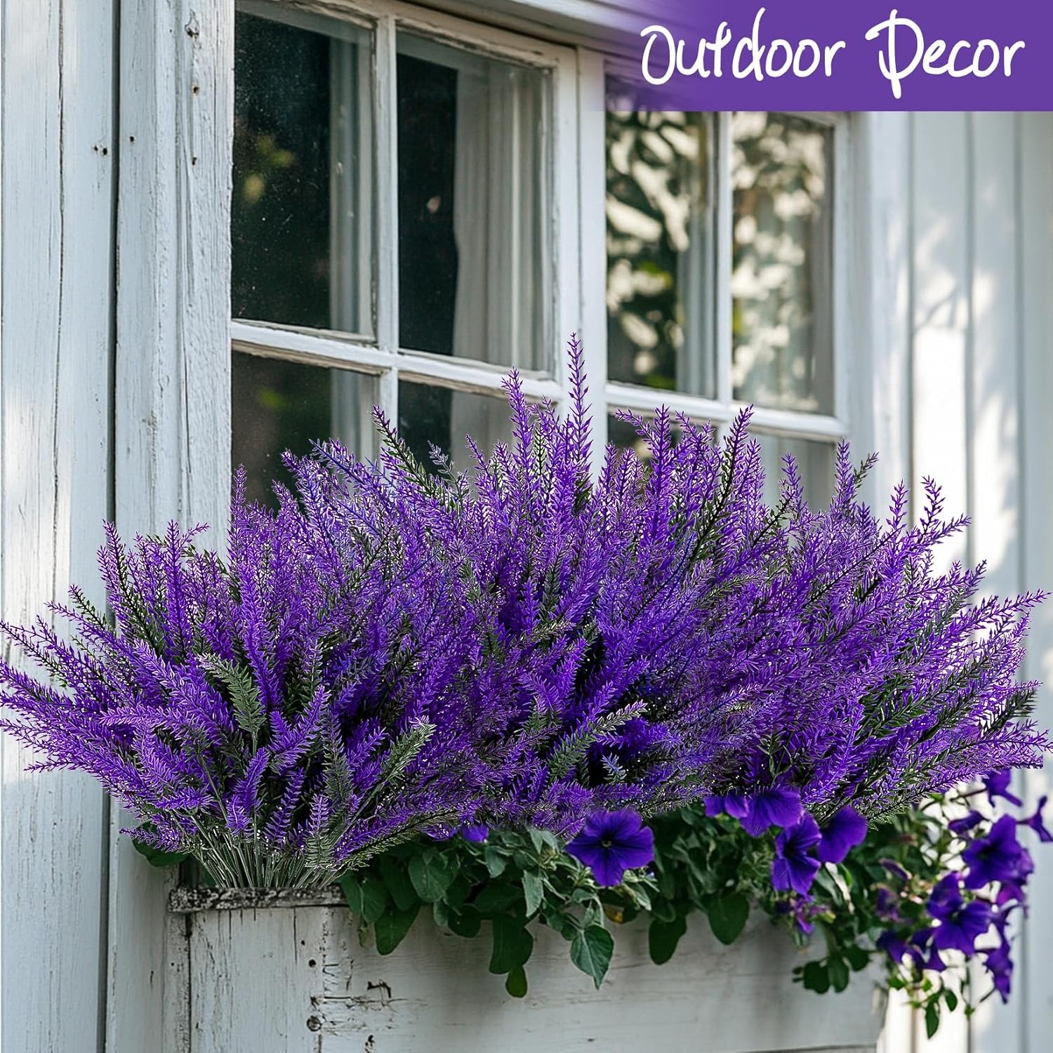 RAINFLOW Artificial Lavender Flowers – 8 Pcs Faux Lavender Plant Artificial Fake