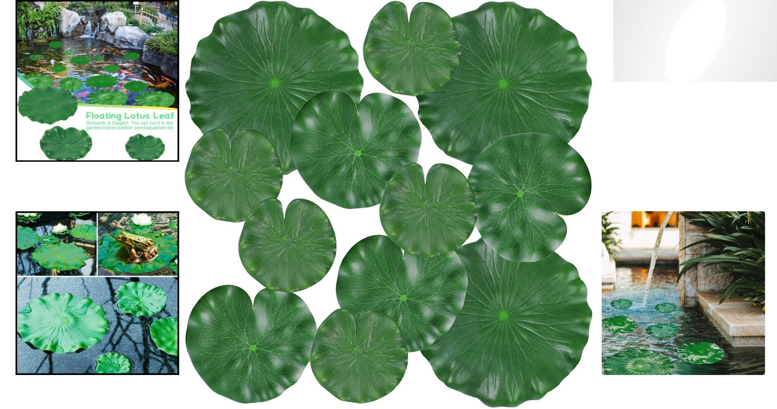 Complete 12-Piece Set of Floating Foam Lotus Leaves for Indoor & Outdoor Use