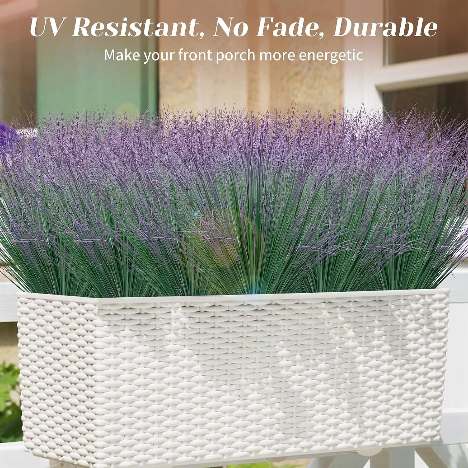 10 Bundles Fake Grass Plants Artificial Plants Outdoor Faux Plants Tall Shrubs W