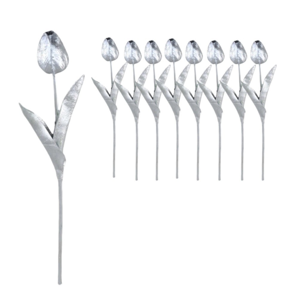 Luxury Look Artificial Tulips PU Plastic Iron Wire 34cm for Interior Decoration