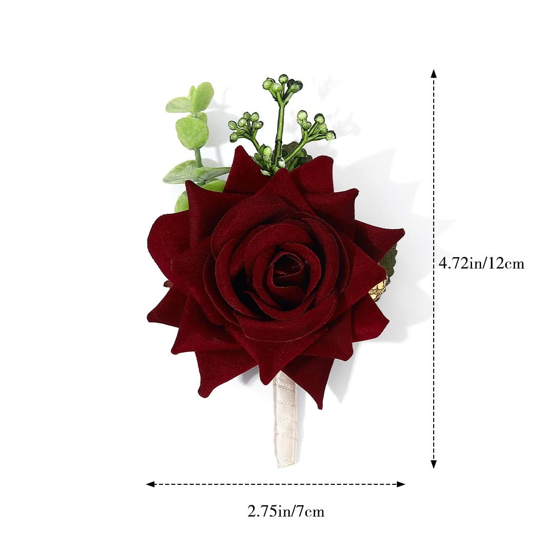 Groom Wedding Boutonniere Rose Flower Buttonhole Prom Suit Accessory
