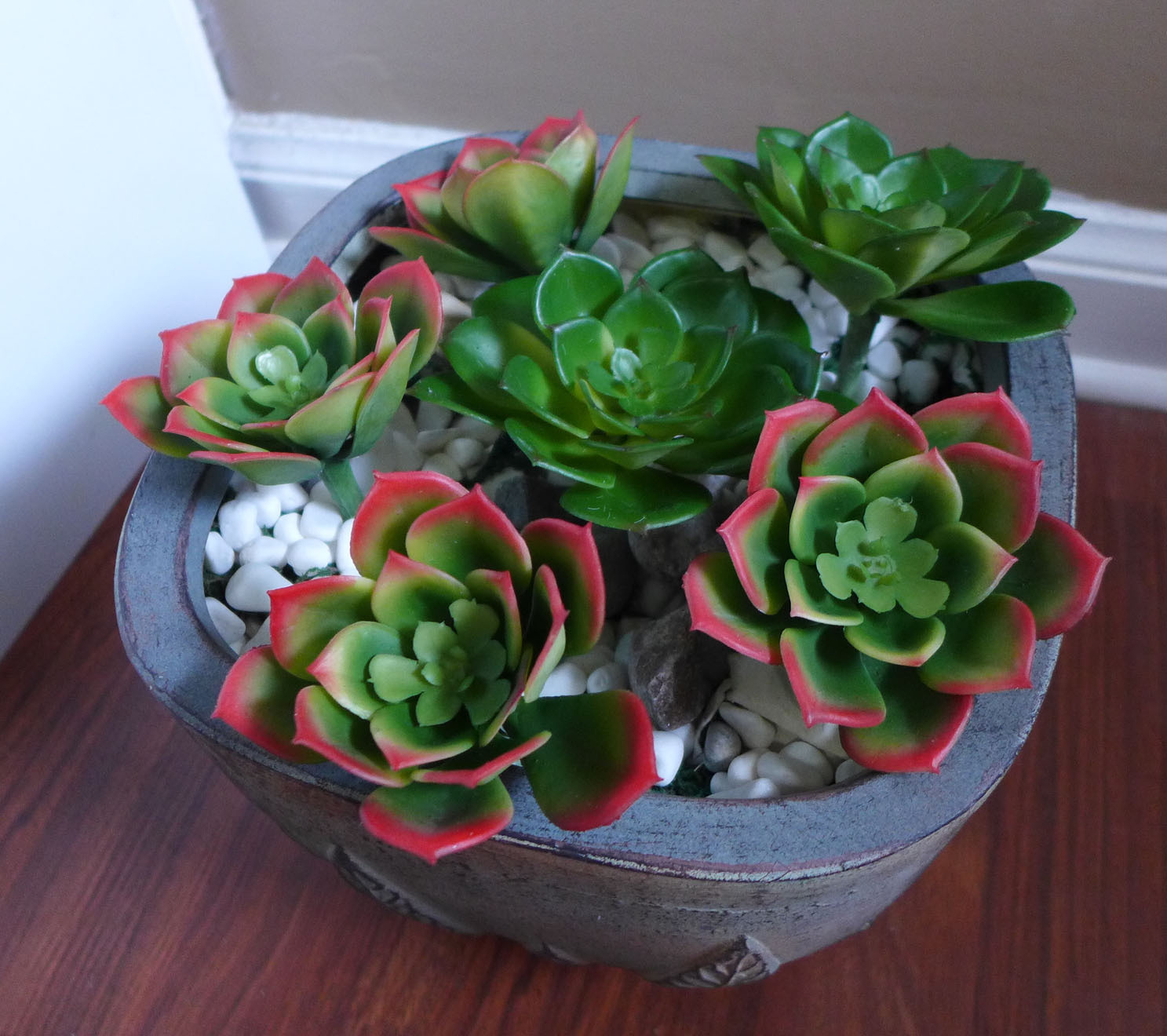 6 Artificial Three Colors Snow Lotus Succulents Grasses Home Landscape