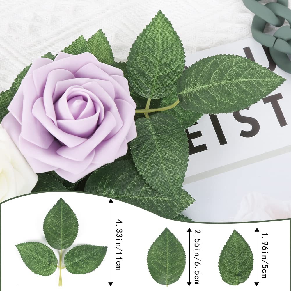 100 PCS Bulk Fake Leaves Greenery Artificial Rose Flower Foliage Wedding DIY