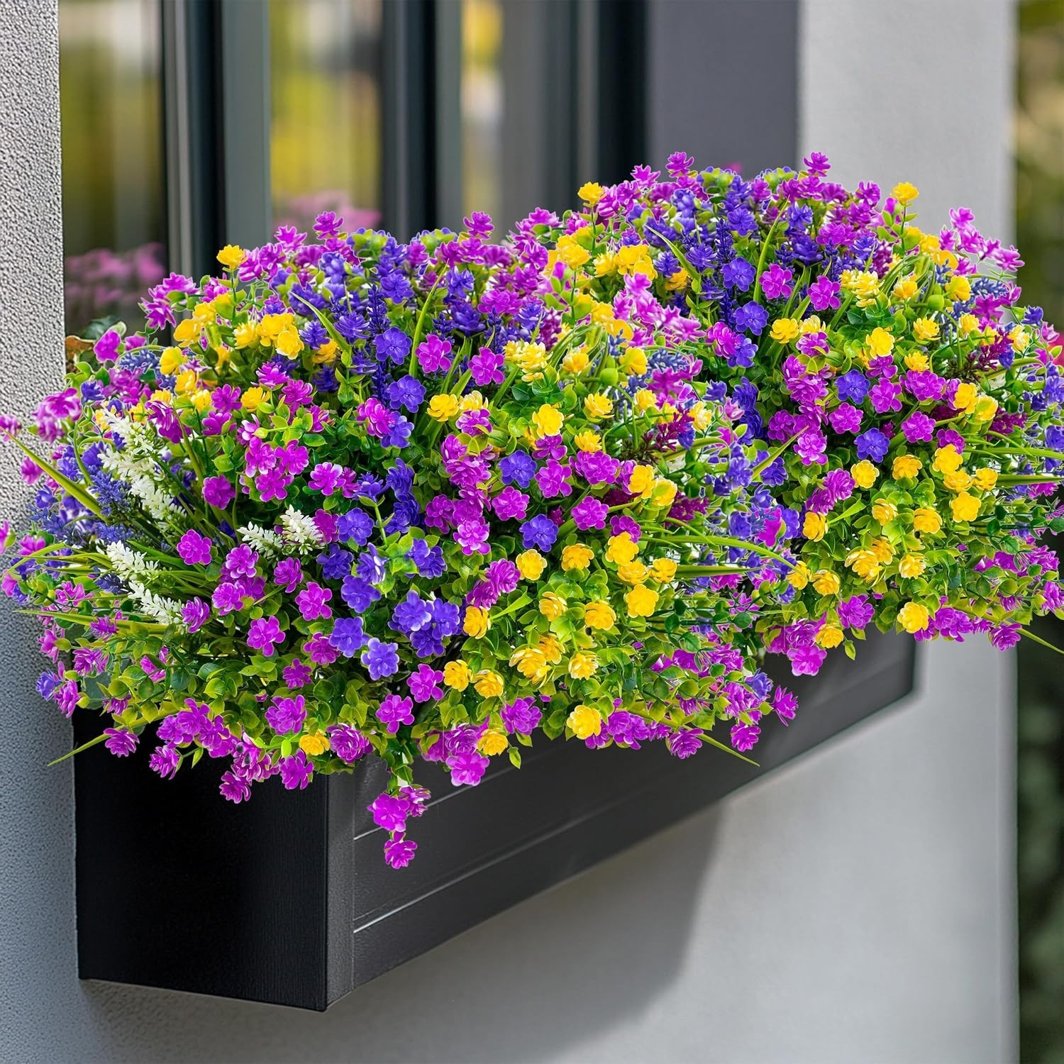 Lifelike Outdoor Faux Flower Bundles – 12 Colorful, UV Resistant Picks