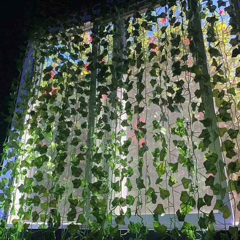 12 Strands 84 Feet Artificial Ivy Vines Leaves, Silk Garland Fake room wedding