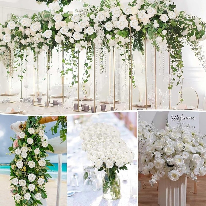 Artificial Silk Velvet Roses 60 Long Stem Realistic Flowers Home Decor Wedding