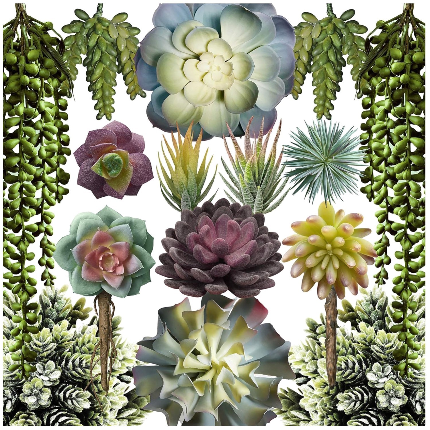 Realistic Textured Fake Succulent Bulk
