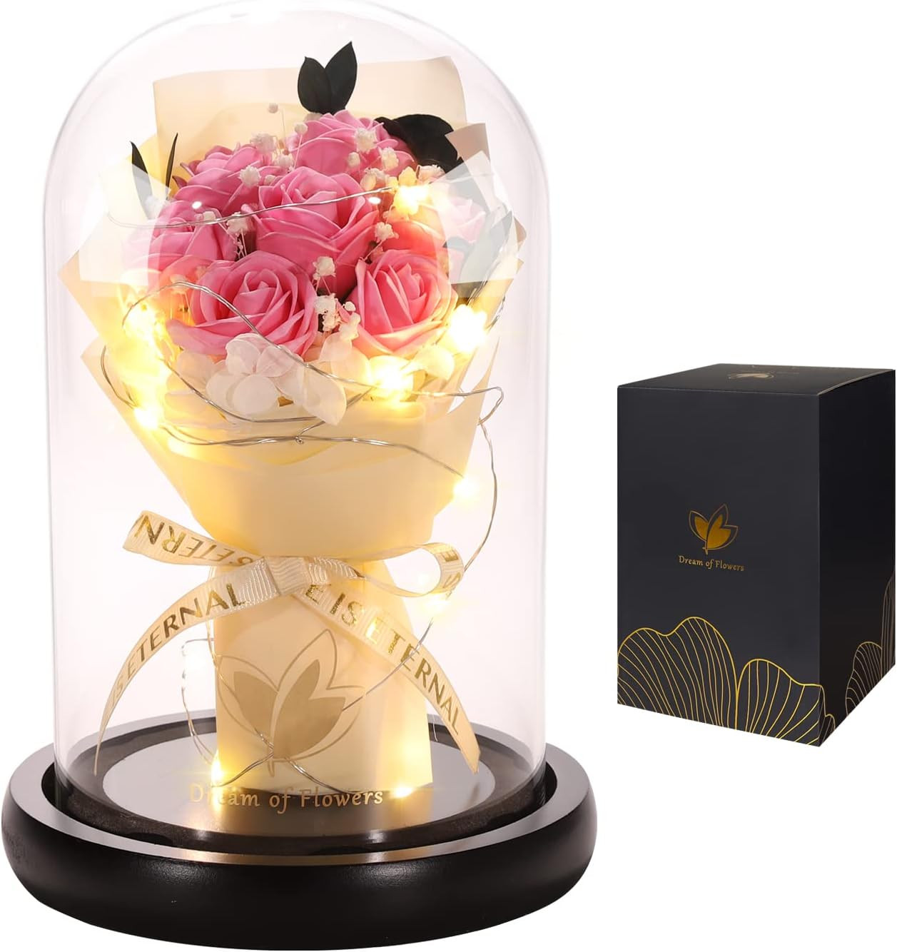 Valentines Day Gifts for Her-Beauty and the Beast Rose,Lasts Forever Red Roses,L