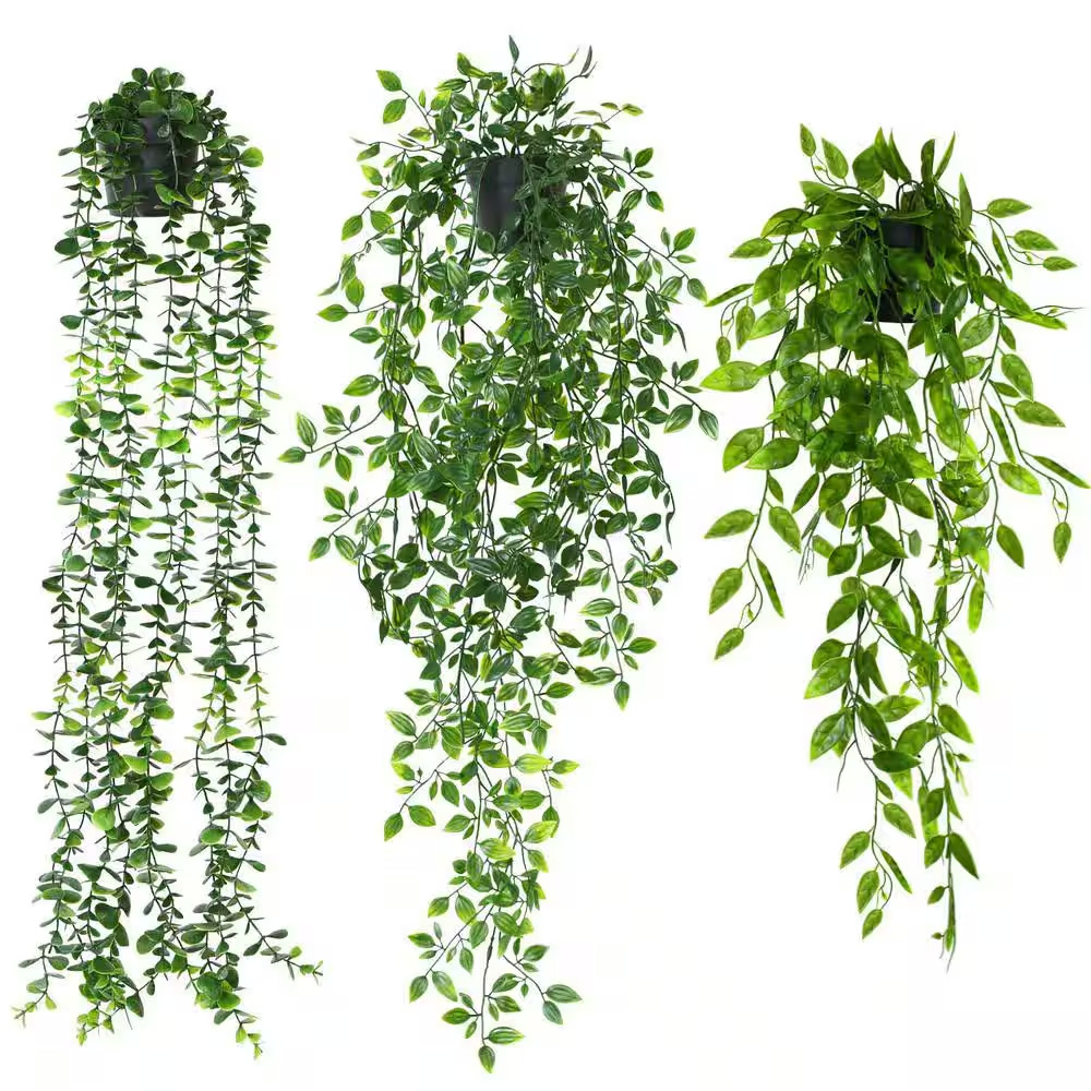 24.8 In. Green Fake Plant Hanging Plants with Pots, Artificial Eucalyptus Hangin