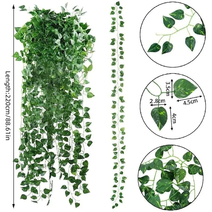 4/10M Artificial Plant Green Ivy Leaf Garland Fake Plant Creeper Hanging Vine Ou