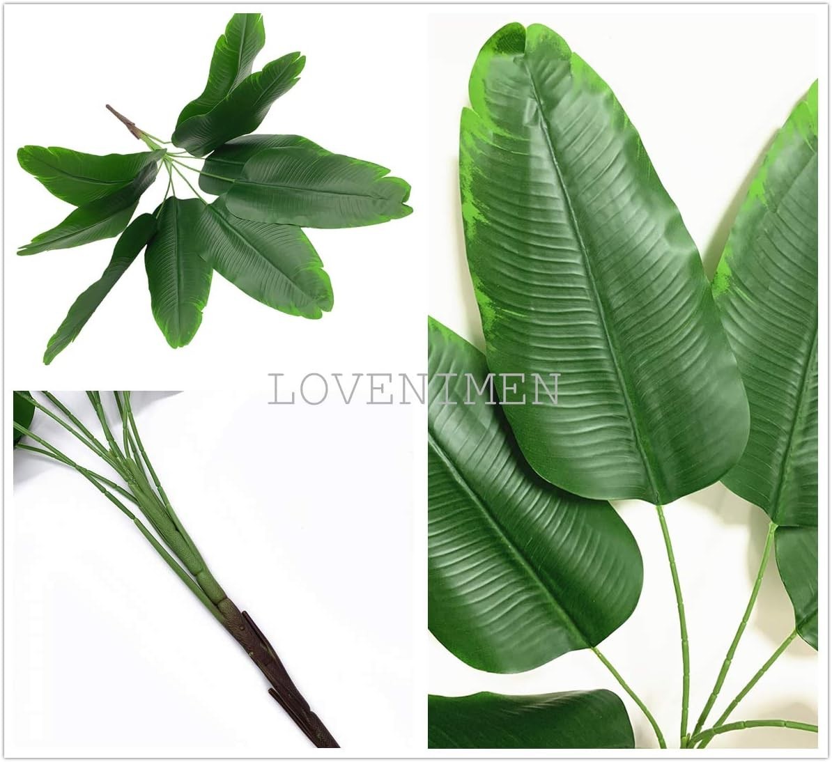Artificial Plants Tropical Leaves, Fake Greenery Banana Tree Faux Palm Plant …