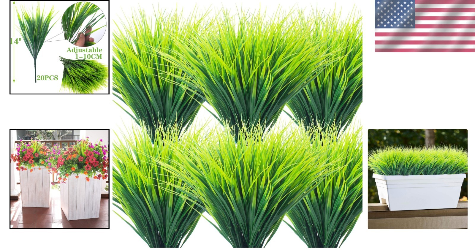 Lifelike 20 Bundle Greenery Shrubs – Fade-Proof Artificial Wheat Grass Set