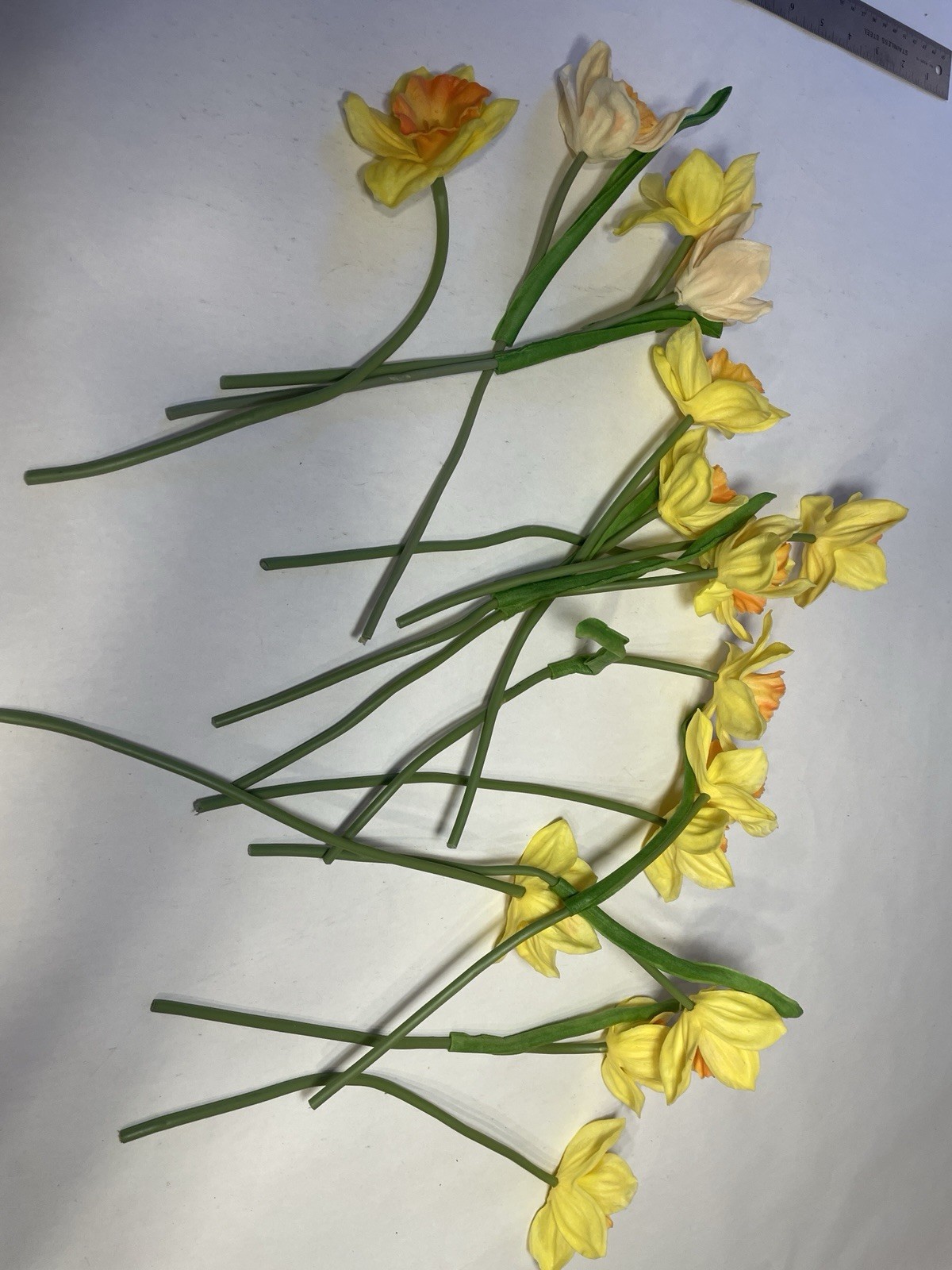 Yellow Artificial Daffodil Stems (Set of 16 Single Stems 12” Long)