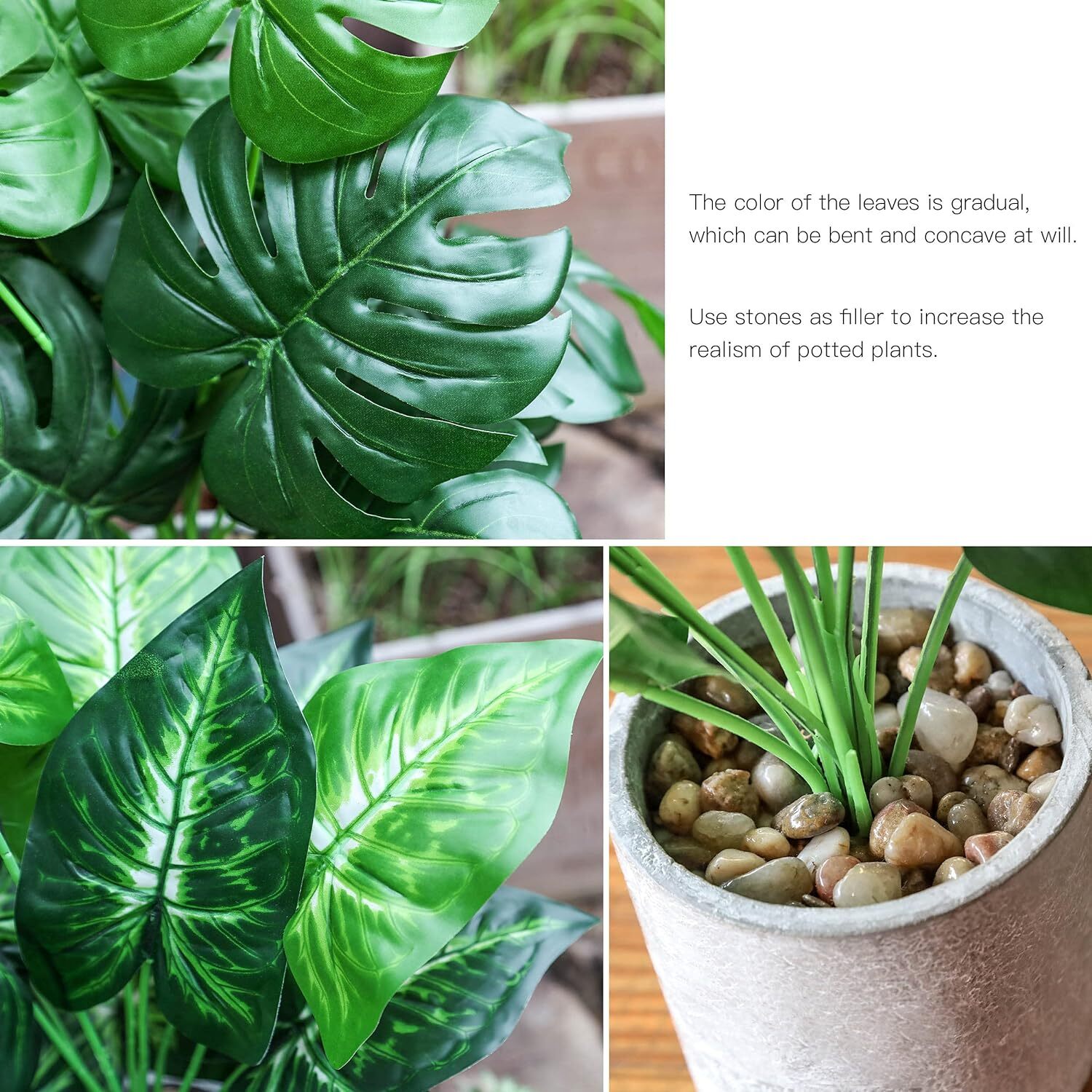 2 Pack 16 Inch Green Artificial Tropical Plants Indoor Decor Fake House Plants