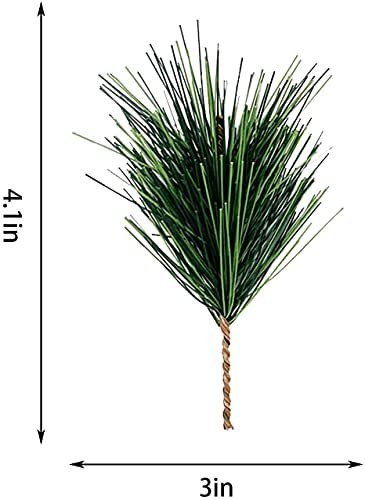 60 PCS Artificial Green Pine Needles Branches- Small Pine Twigs Stems Picks- …