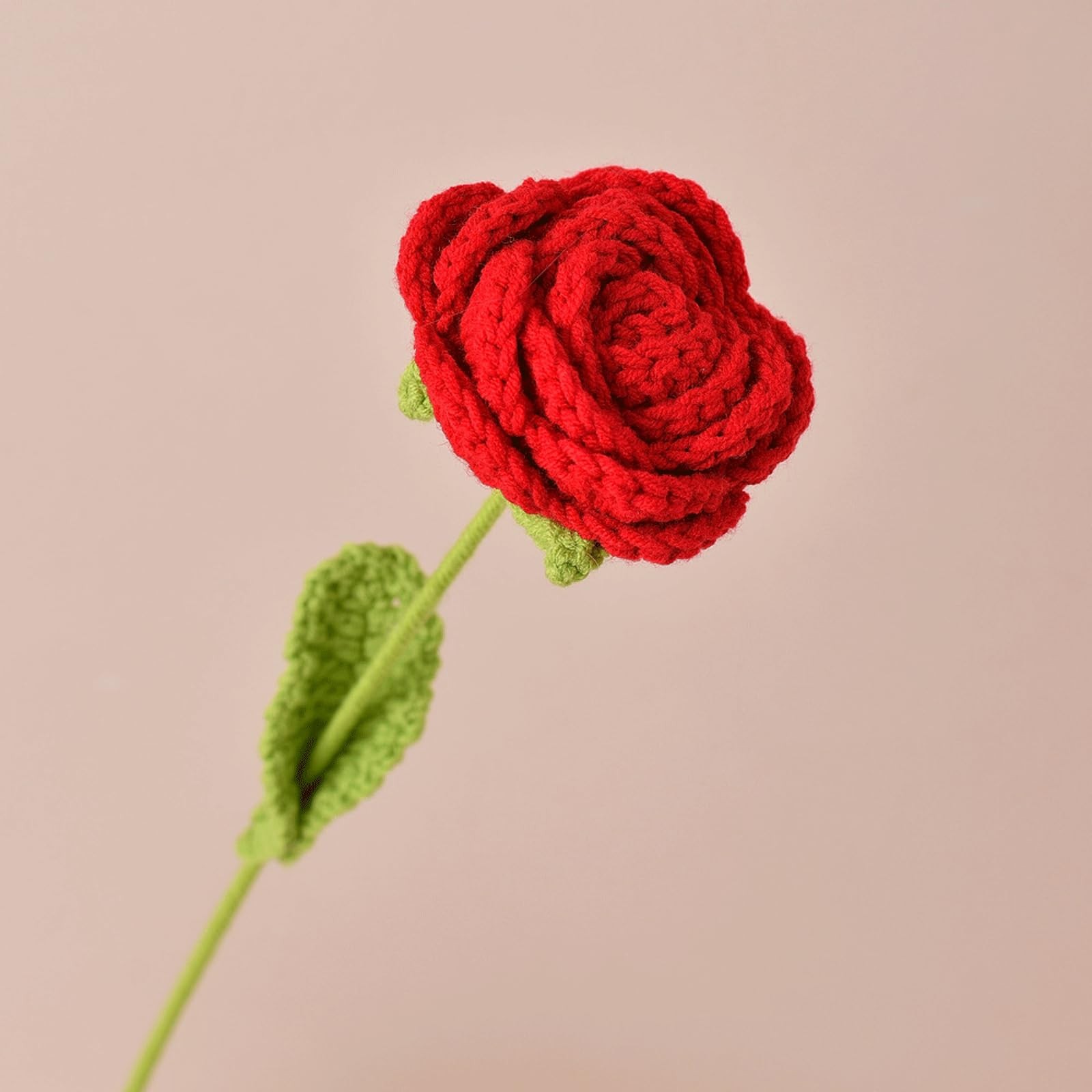 3PCS Crochet Rose Bouquet Hand Knitted Flower Gift Valentine Mothers Day