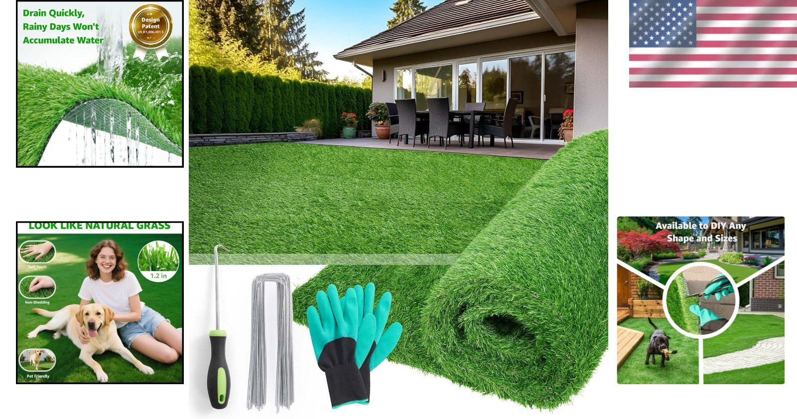 5x8ft Artificial Turf Rug – Realistic Grass Mat for Easy Outdoor Transformation