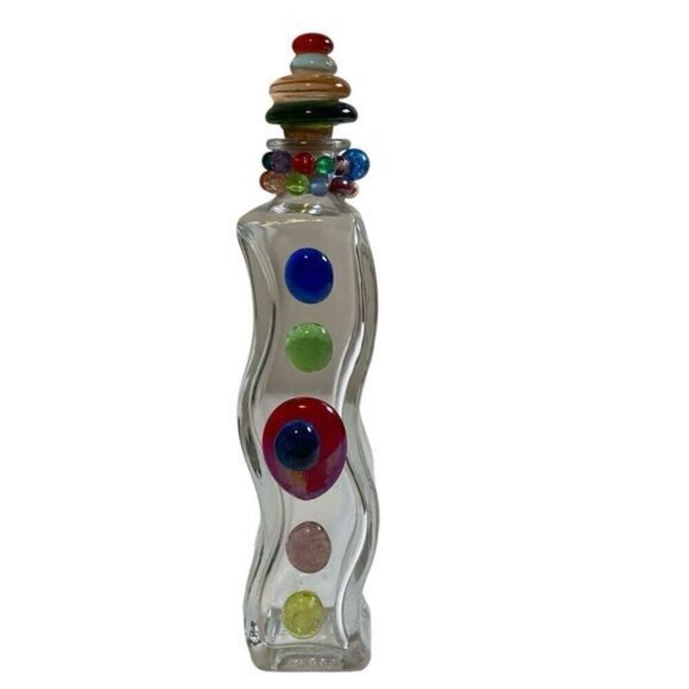 Italy 200ml Glass Jar Multi Color Stones with Removable Lid