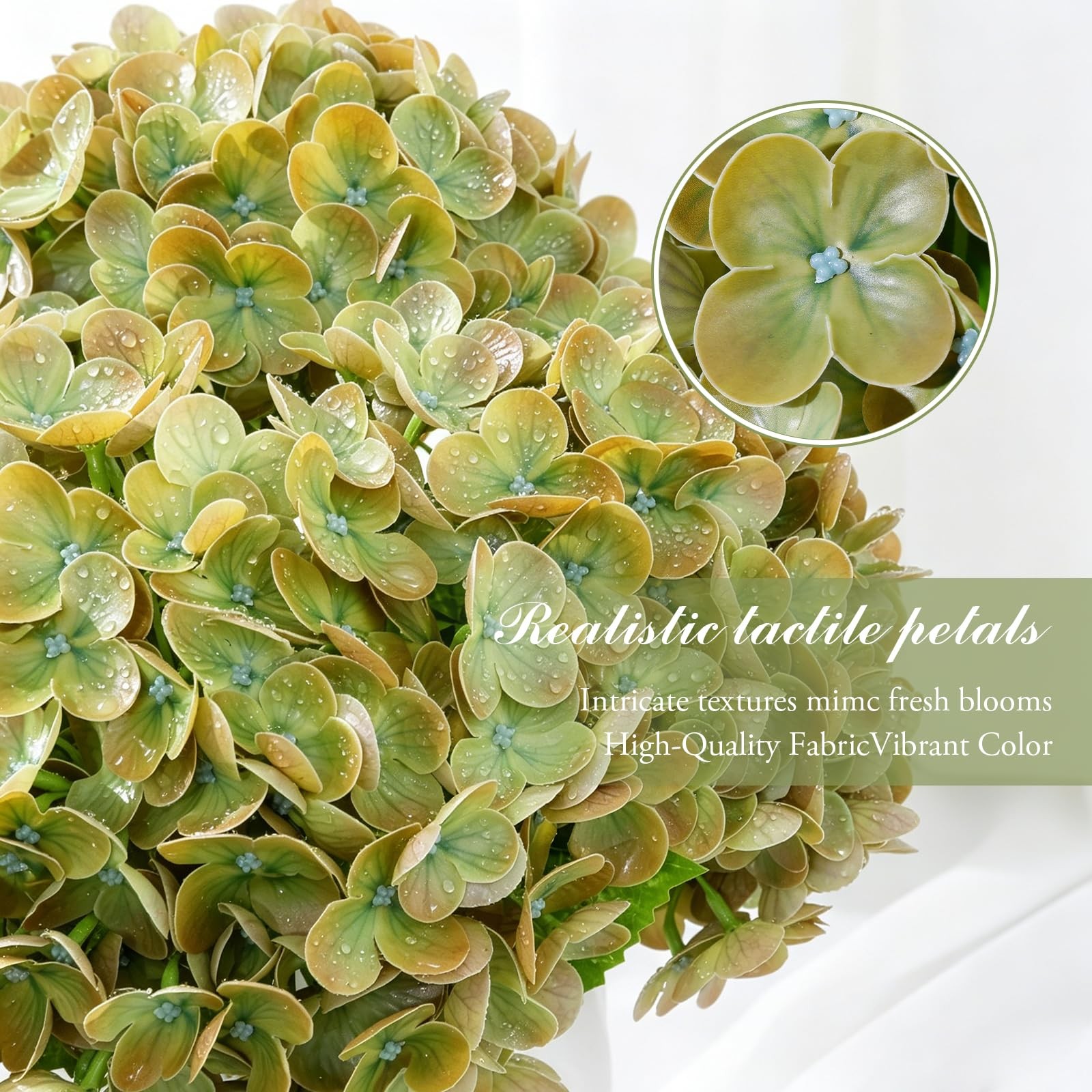 4 Pcs Real Touch Hydrangea Artificial Flowers, 18” Large Latex Hydrangeas wi…