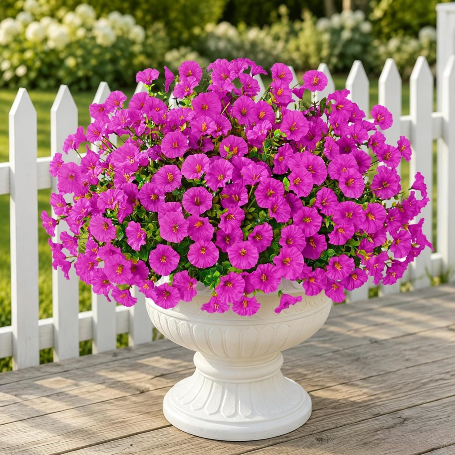 Artificial Flowers for Outdoors, 26 Bundles Fake Outdoor Flowers, UV Resistan…