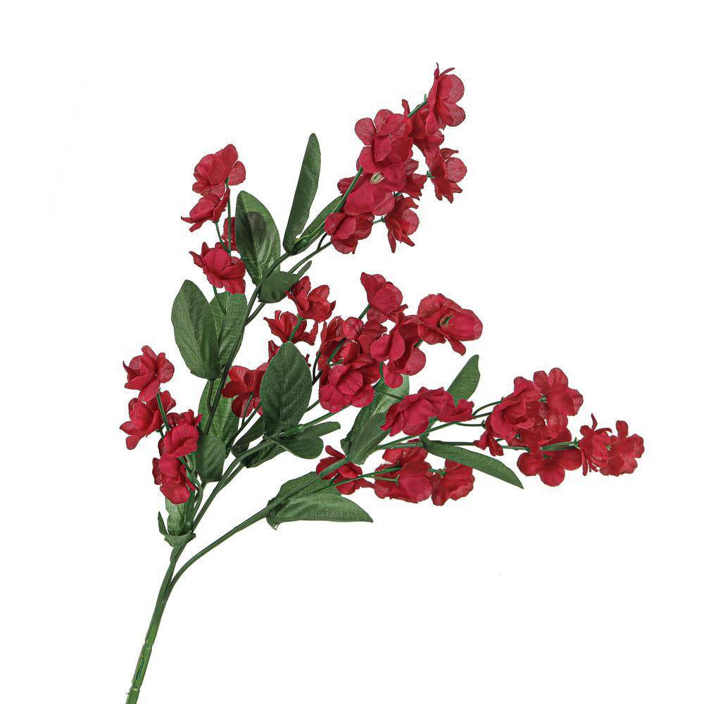 18 In. Burgundy Red Artificial Baby’S Breath Gypsophila Flower Stem Spray (Set o