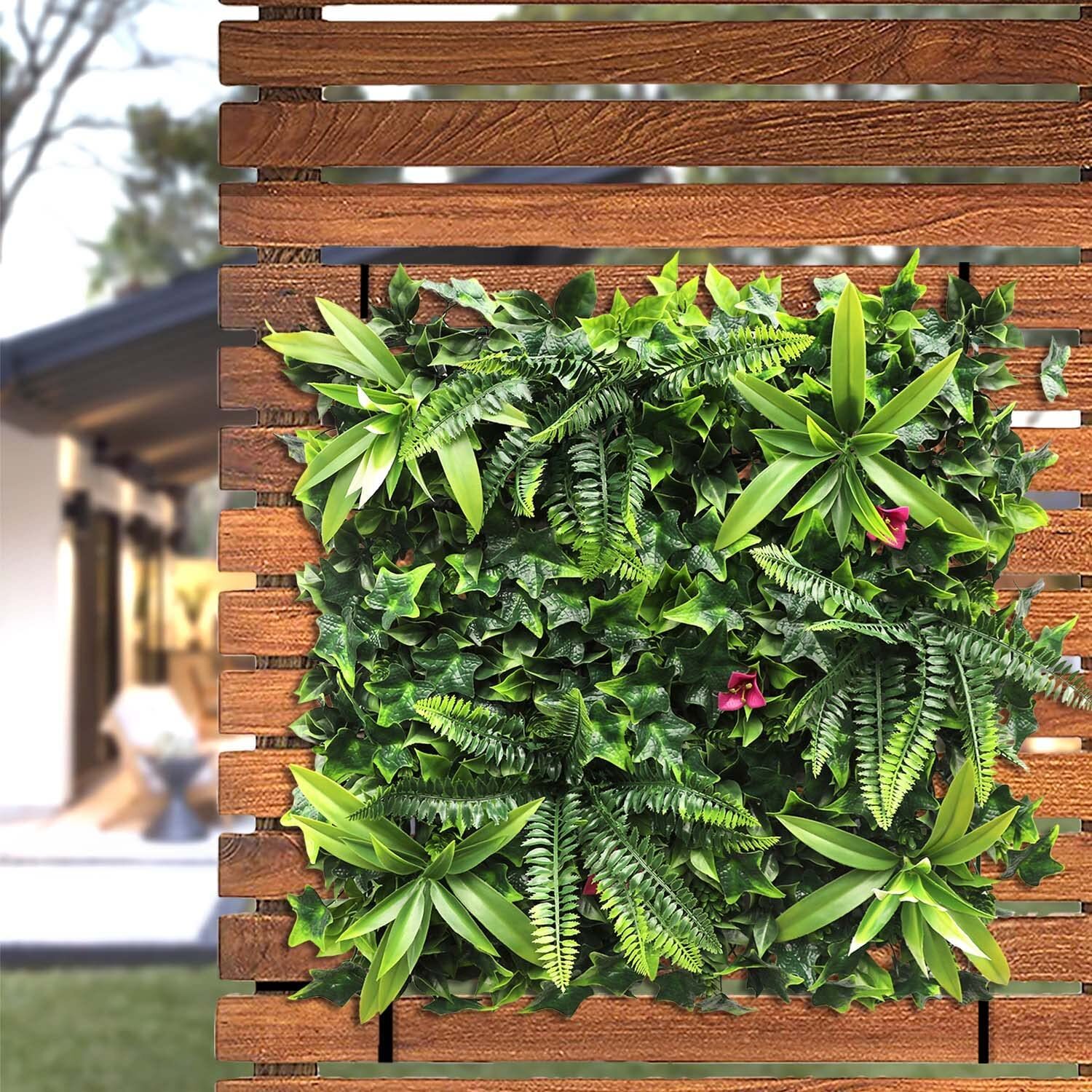 20″x20″ Artificial Faux #7 3D Mixed Panel Leaf Privacy Fence Screen Decor Hedge
