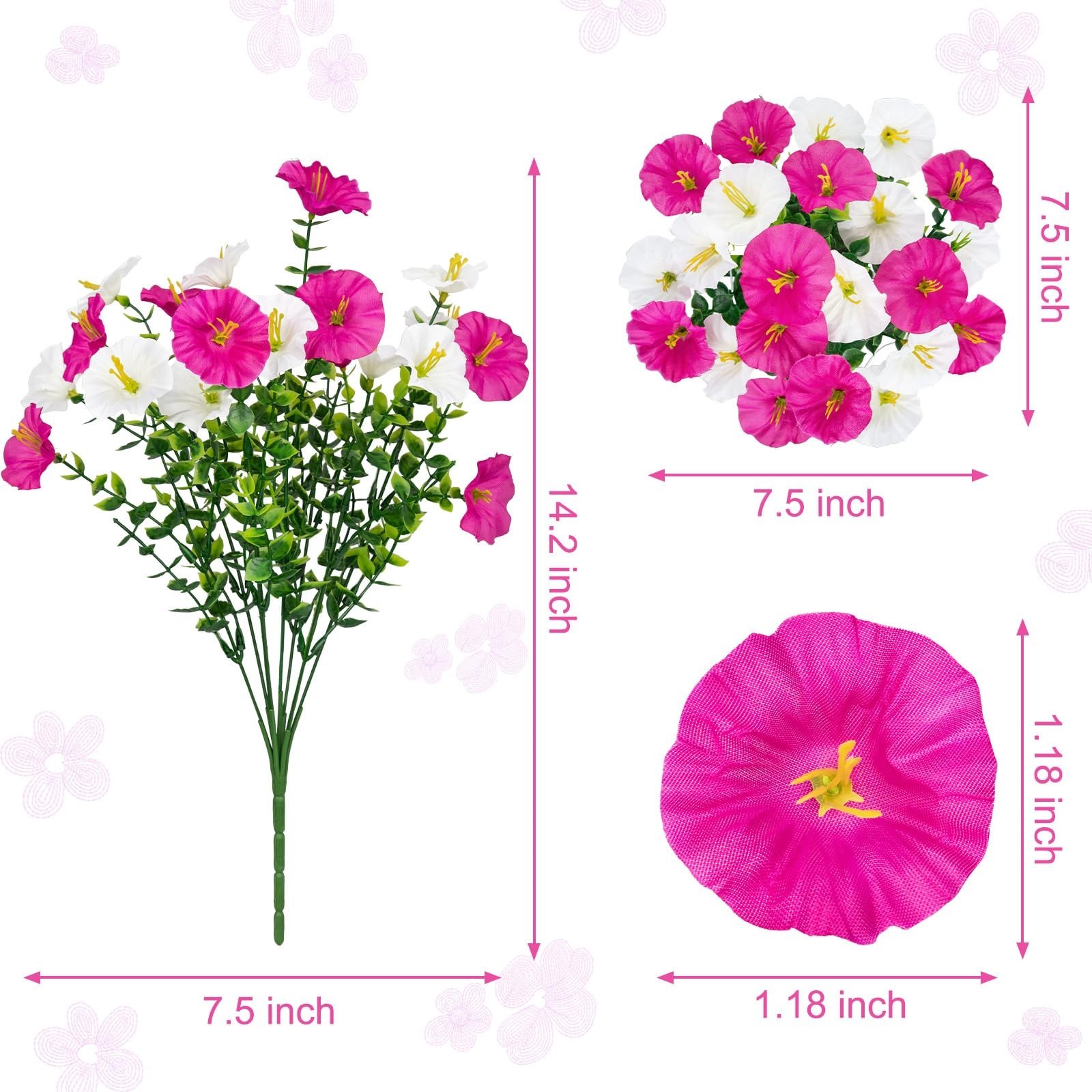 Vibrant Artificial Flowers – 16 Bundles Mixed Silk Faux Plants for Garden, Porch
