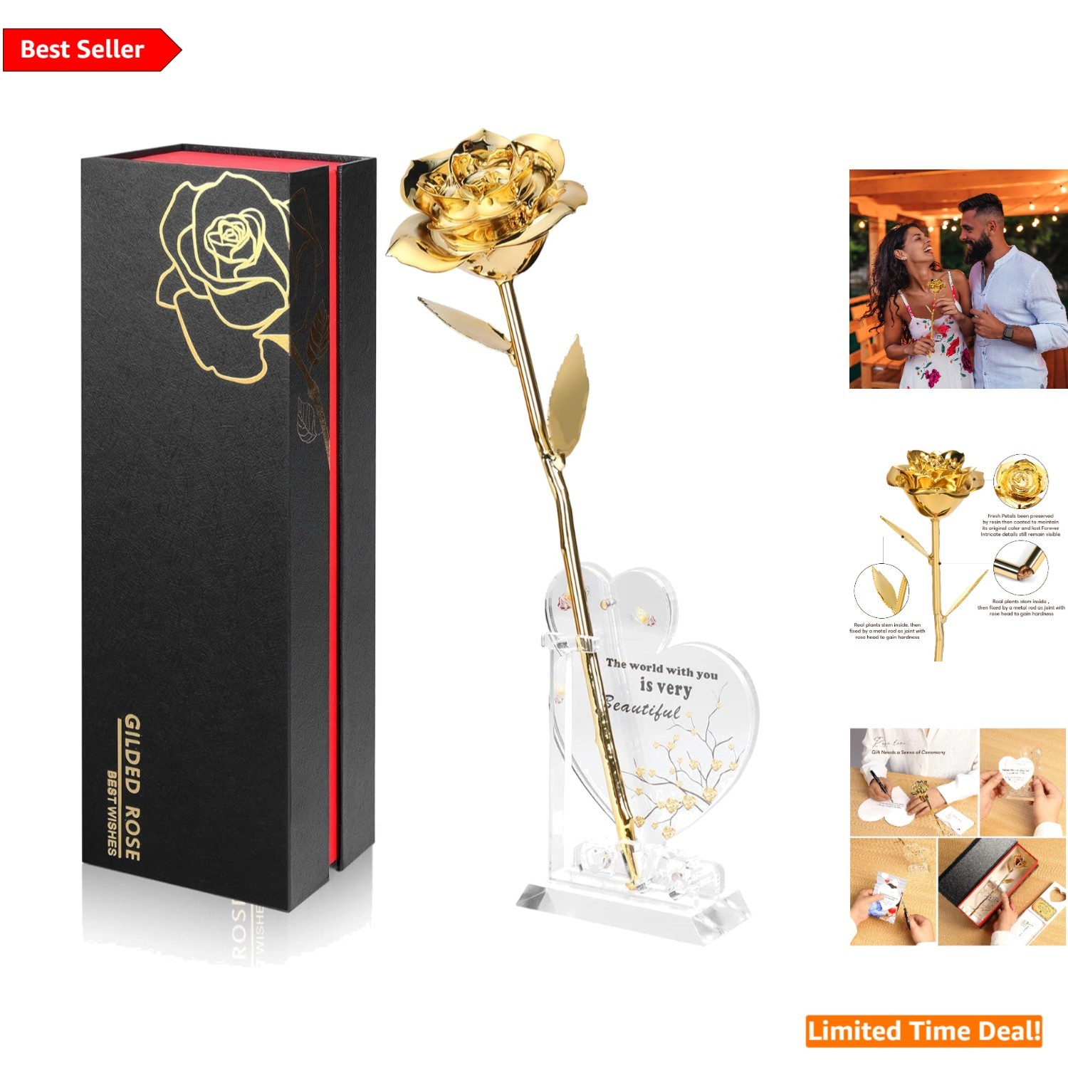 One-of-a-Kind 24K Gold Rose – Perfect Gift for Mother’s Day & Special Moments