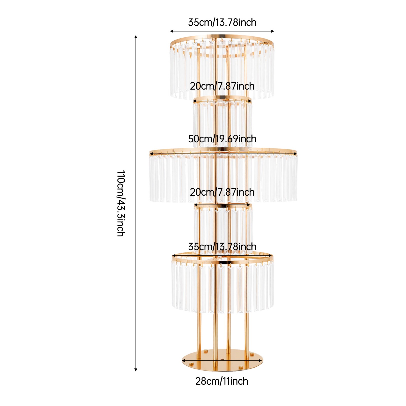 5 Tier 43.3 in Height Flower Stands 2PCS Flower Stands Crystal Flower Stands