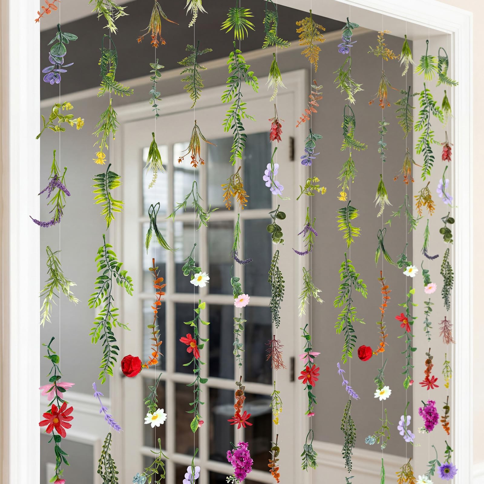 Suncalla 12 Pcs 70.8 ft Wildflower Garland Pre Strung Artificial Hanging Flower