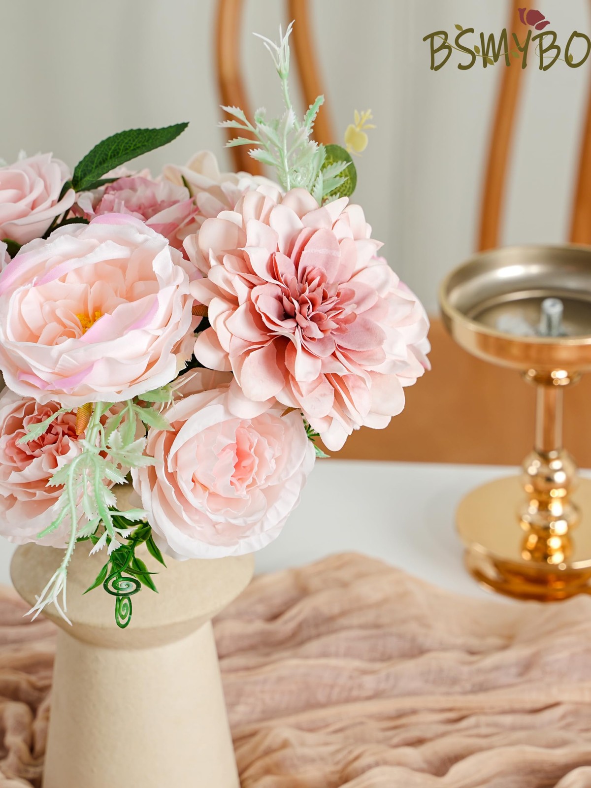 Artificial Pink Roses Bouquet for DIY Wedding, Baby Shower, Home Decor