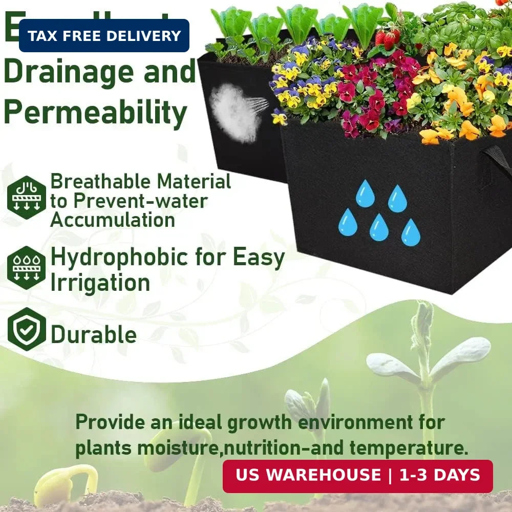 Large Fabric Raised Garden Bed Outdoor, Planter Raised Beds 3 Hexagonal Grids wi
