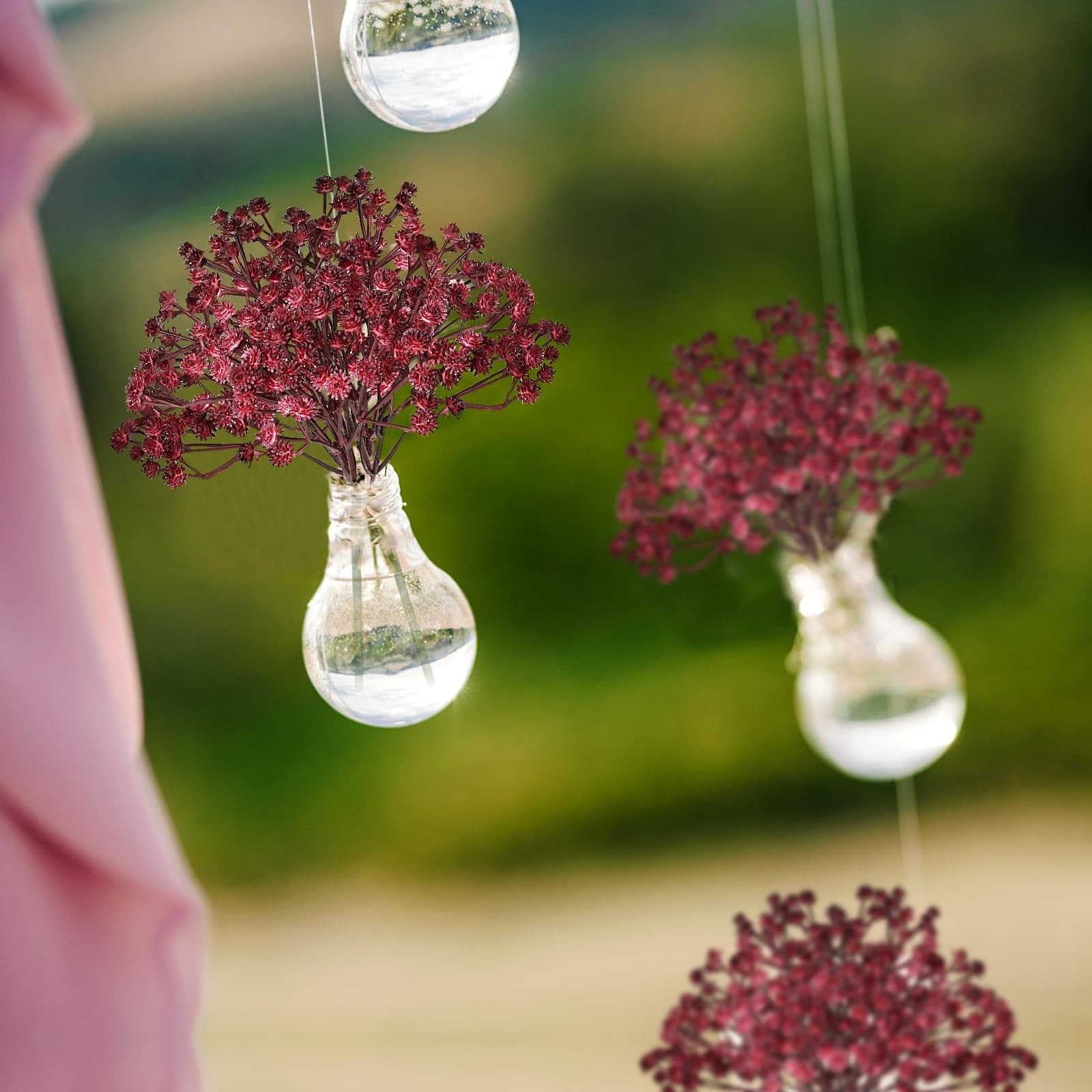 Baby’s Breath Artificial Flowers, Maroon/Burgundy, 18pcs