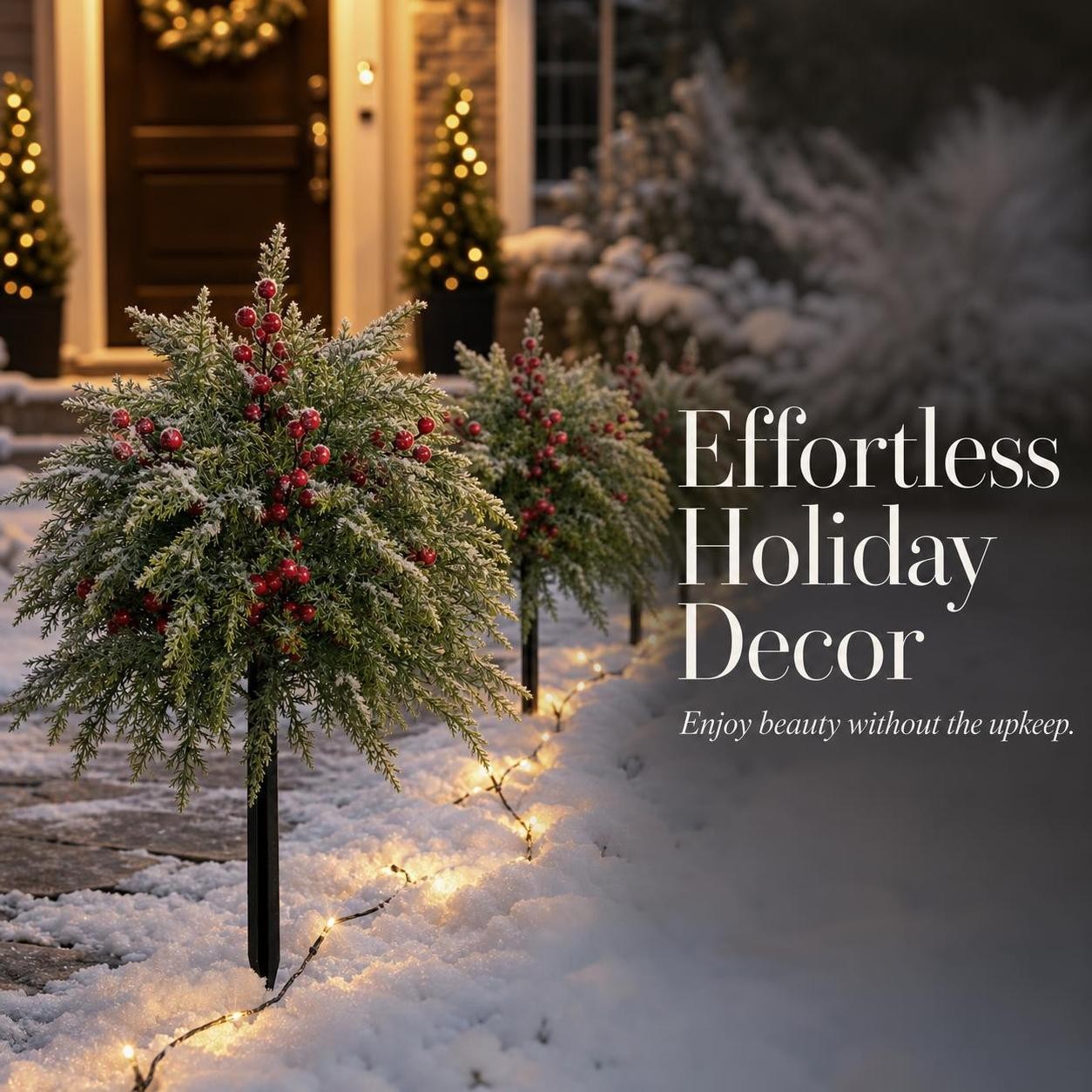 Christmas Tree Outdoor Artificial with Ground Stake, for Entryway – for Patio