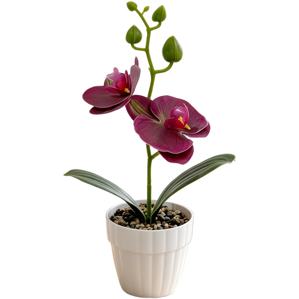 White Green Black Purple Orange 3D Printed Orchid Artificial Plant Pot