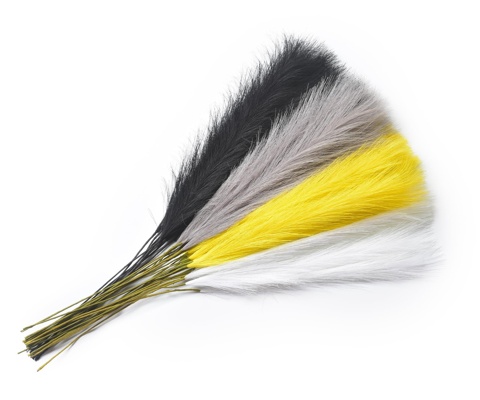 16pcs 23 In Faux Pampas Grass Yellow Bouquets Artificial Flower Vase Decor