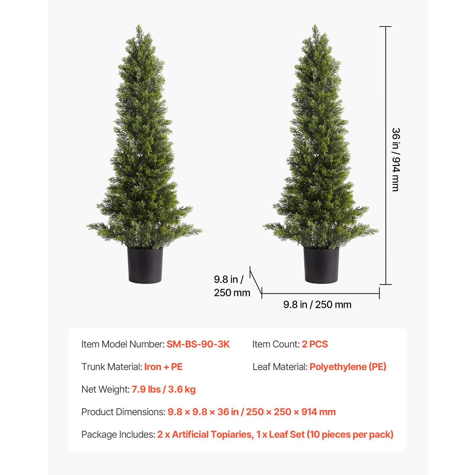 Uimoso 36-Inch Artificial Cedar Tree for Patio and Backyard Decor