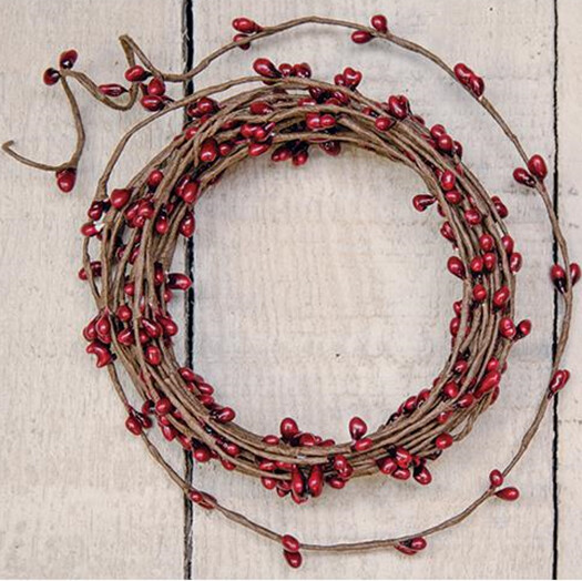 Pip Berry String Garland 18 Feet Long – Red – Floral Primitive Christmas