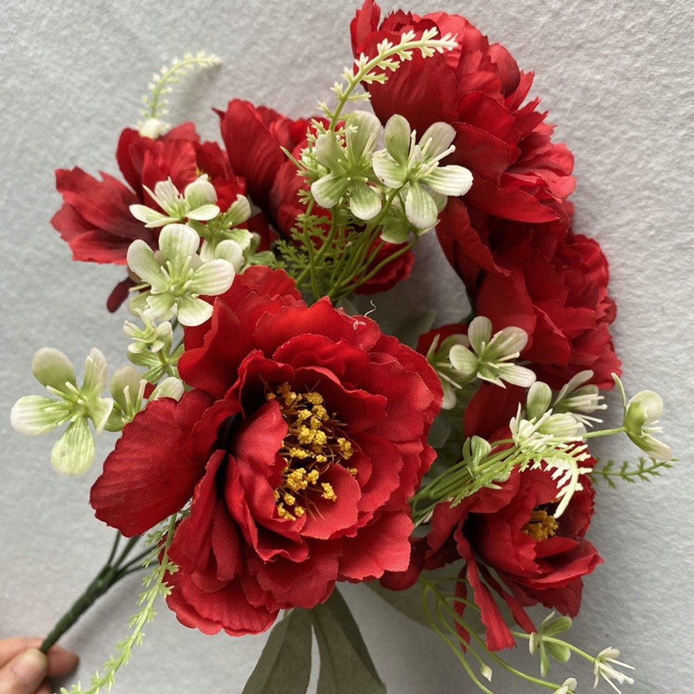 Vibrant Simulation Peony Flowers for Home Decor Weddings 35cm Height