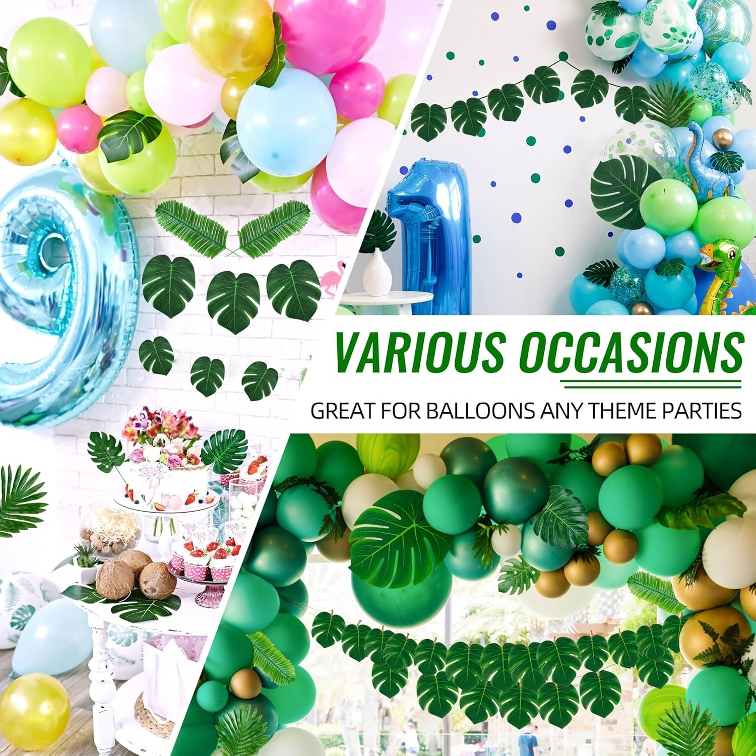 Eco-Friendly 110 Pcs Tropical Palm Leaves – Luau & Jungle Party Essentials