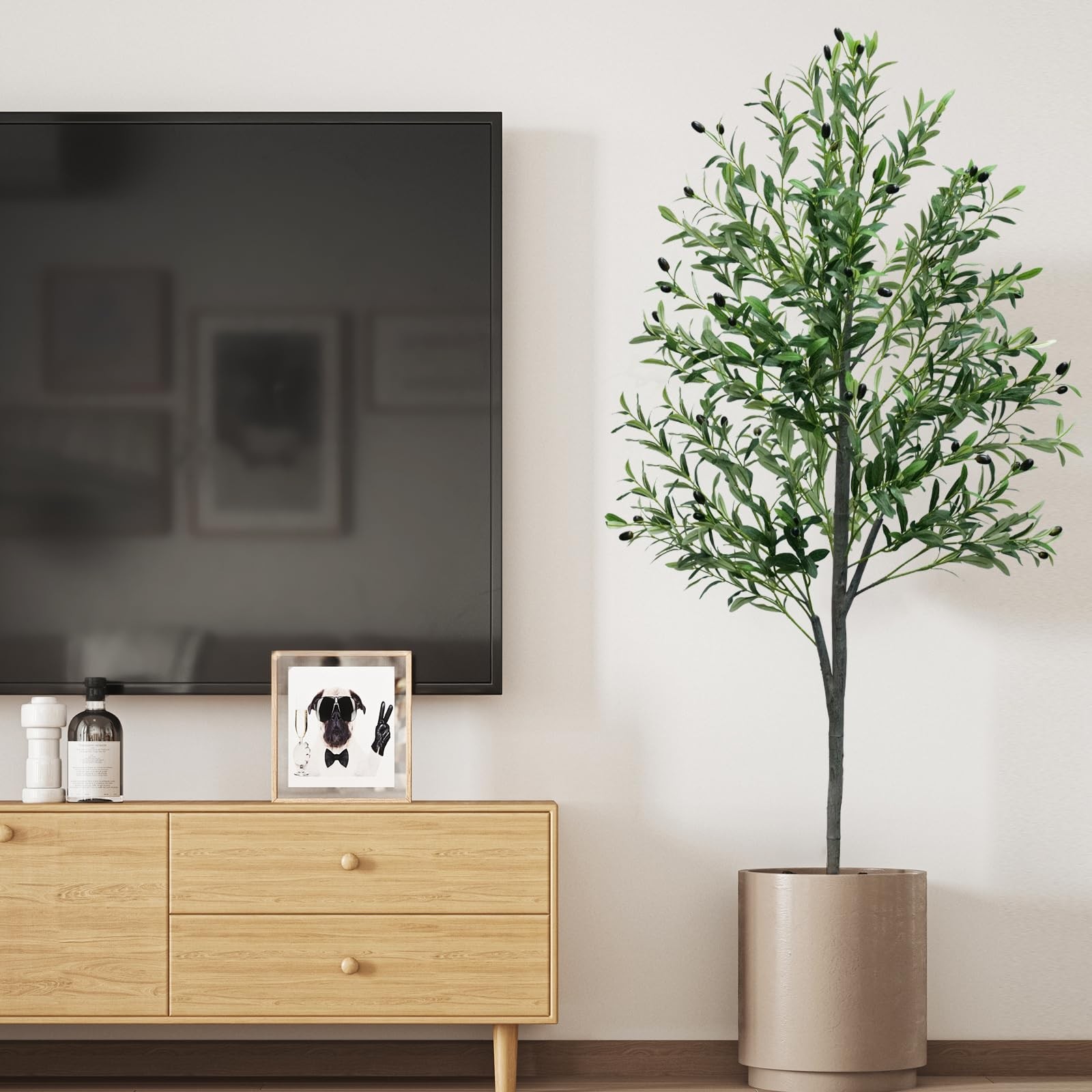 6FT Artificial Olive Tree,Artificial Plants Indoor,Faux Tree 6ft, White